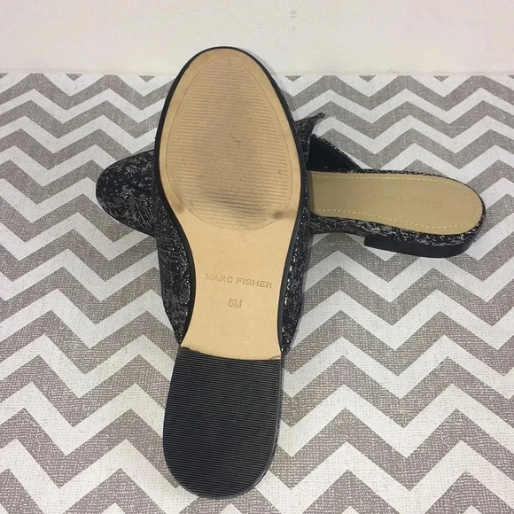 Marc Fisher Black and Silver Mules Size 6 - Picture 4 of 8